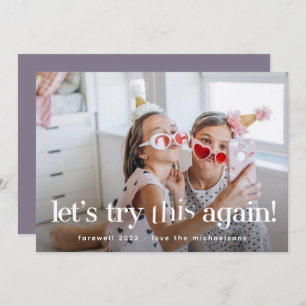 "Let's Try This Again" Purple Holiday Photo Card