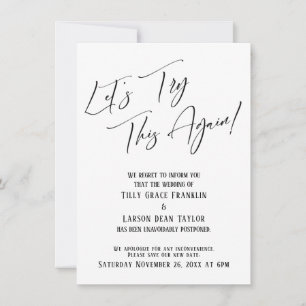 Let's Try This Again Simple Postponed Wedding Card