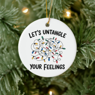 Let's Untangle Your Feelings School Counselor  Ceramic Tree Decoration