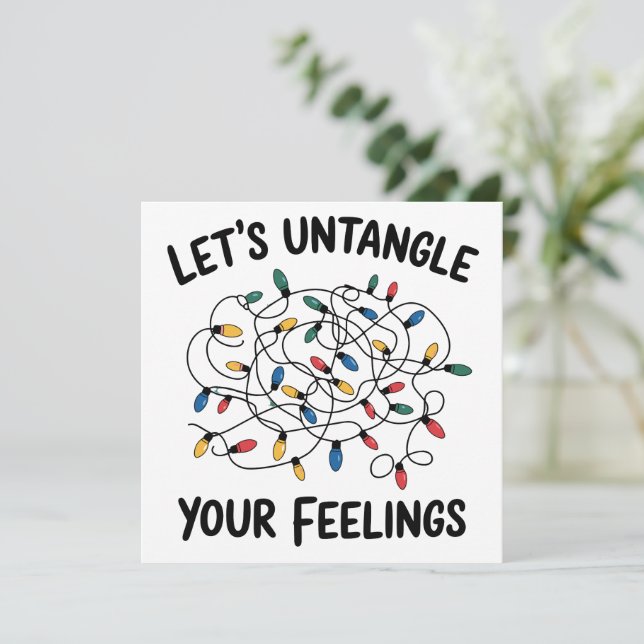 Let's Untangle Your Feelings School Counselor  Holiday Card (Standing Front)
