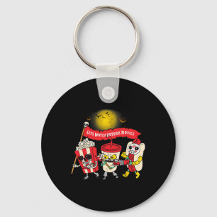Lets Watch Horror Movies Halloween Funny Ghost Ske Key Ring