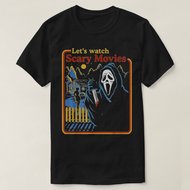 Lets Watch Scary Movies Scream Horror Essential T- T-Shirt (Design Front)