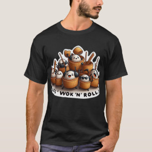 "Lets Wok and Roll" Funny Dim sum T-Shirt