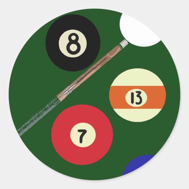 letsplaypool classic round sticker (Front)