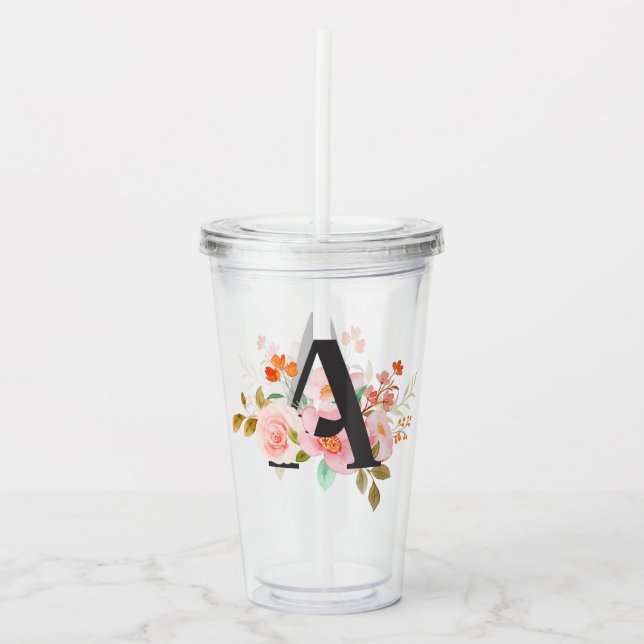 Letter A Acrylic Tumbler (Front)