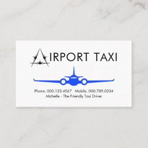 Letter-A Airplane Airport Taxi Service Business Card