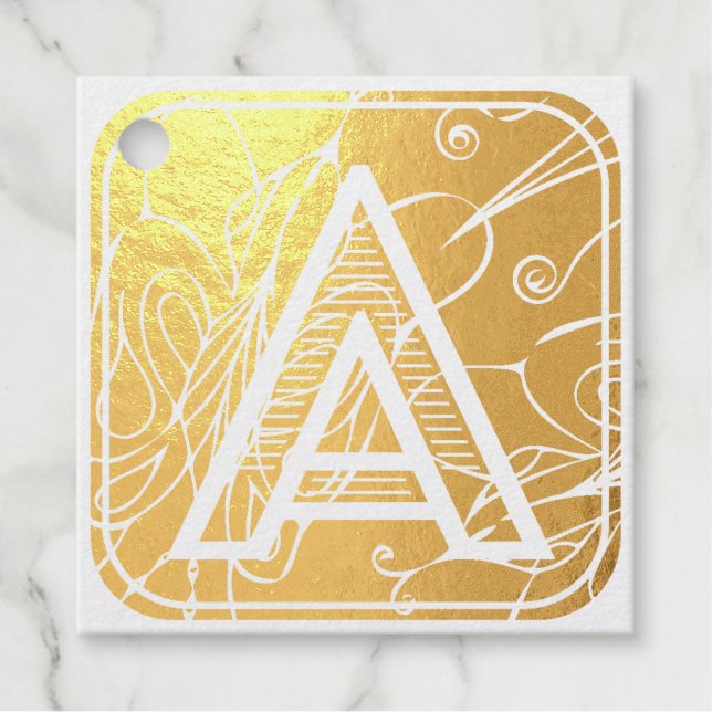 Letter A Alphabet ABC Favour Tags (Front)