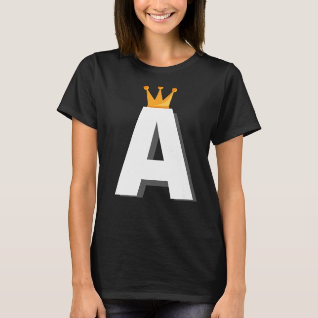 Letter A Alphabet Letter Initial T-Shirt (Front)