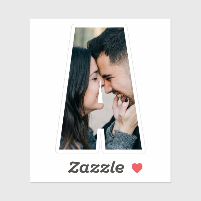 Letter A Alphabet & Photo Custom-Cut Vinyl Sticker (Creator Uploaded)