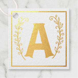 Letter A Baby Alphabet Block Square Foil Favour Ta Tags