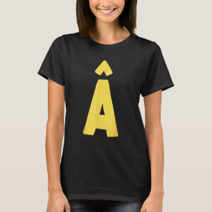 Letter  big and bold in yellow T-Shirt