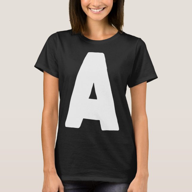 Letter A big and bold white T-Shirt (Front)