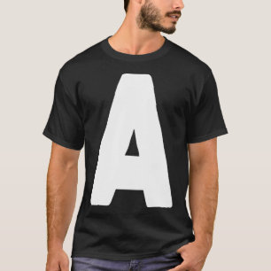 Letter A big and bold white T-Shirt