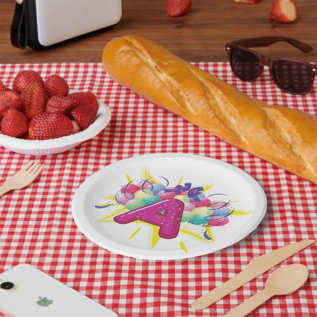 Letter A Celebration Paper Plates (Creator Uploaded)