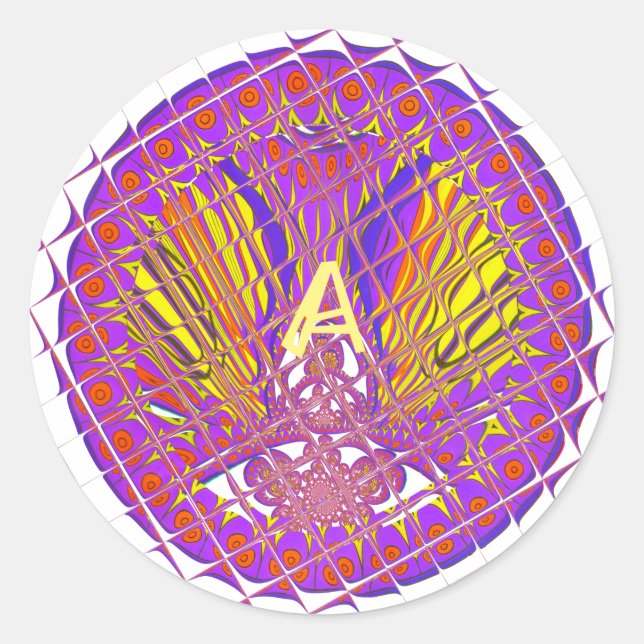 Letter A, Colourful logo text design Classic Round Sticker (Front)