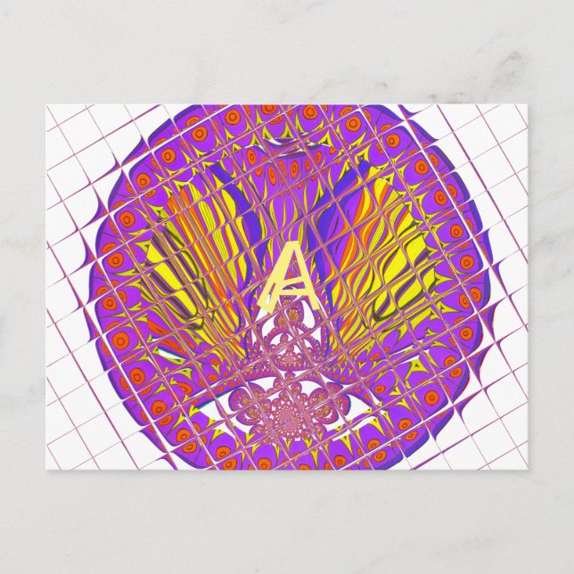 Letter A, Colourful logo text design Postcard (Front)