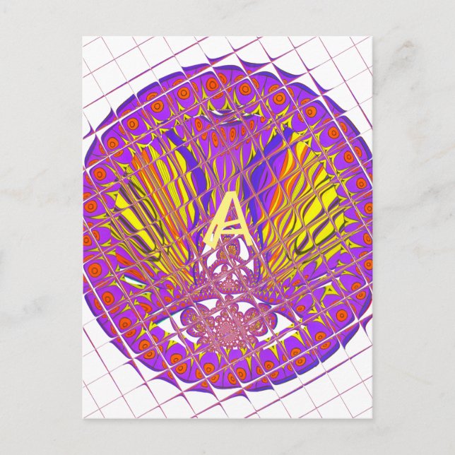 Letter A, Colourful logo text design Postcard (Front)