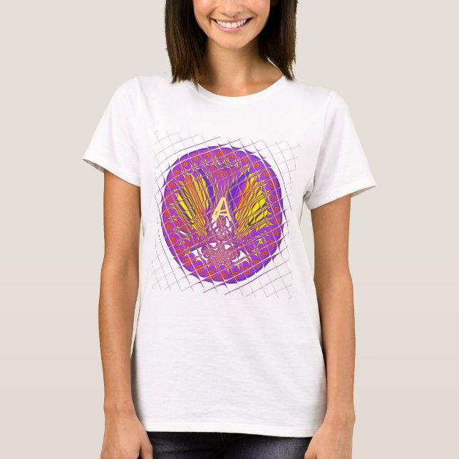 Letter A, Colourful logo text design T-Shirt (Front)