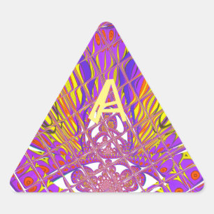 Letter A, Colourful logo text design Triangle Sticker