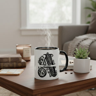 Letter A, Custom Name Monogrammed Mug