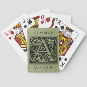 Letter A First Letter Monogram Personalised Playing Cards