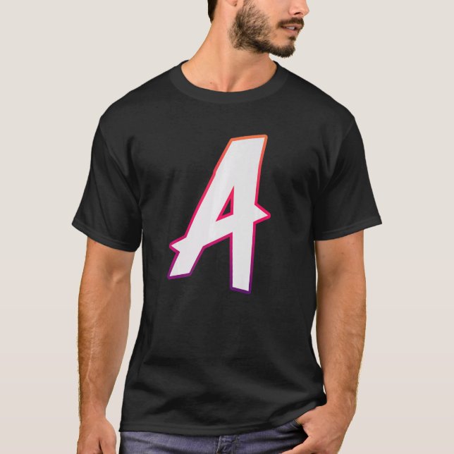 Letter A Graffiti Street Letter A Typography Alpha T-Shirt (Front)