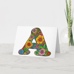 Letter A Greeting Card - Blank Inside