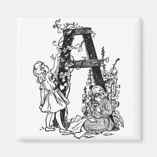 Letter 'A' in the Garden - Magnet
