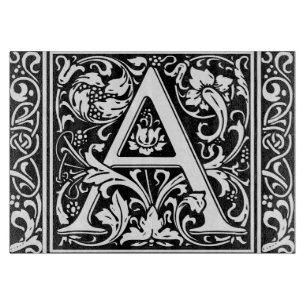 Letter A Mediaeval Monogram Art Nouveau Cutting Board