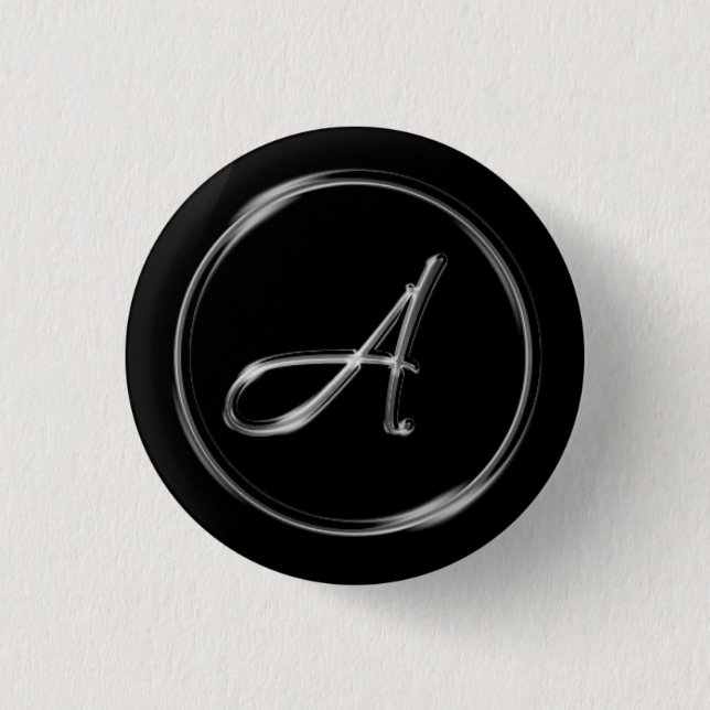 "Letter A" Monogram 3 Cm Round Badge (Front)