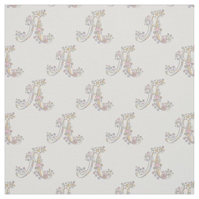 Letter A monogram decorative text custom fabric (Swatch)