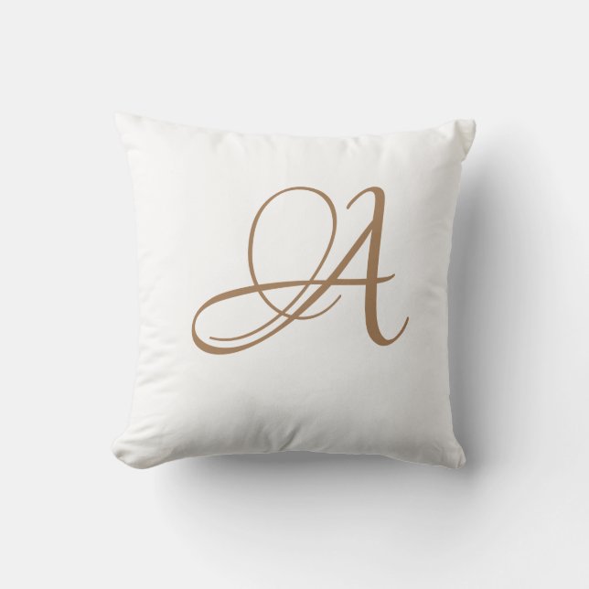 Letter A Monogram Initial Custom Cushion (Front)