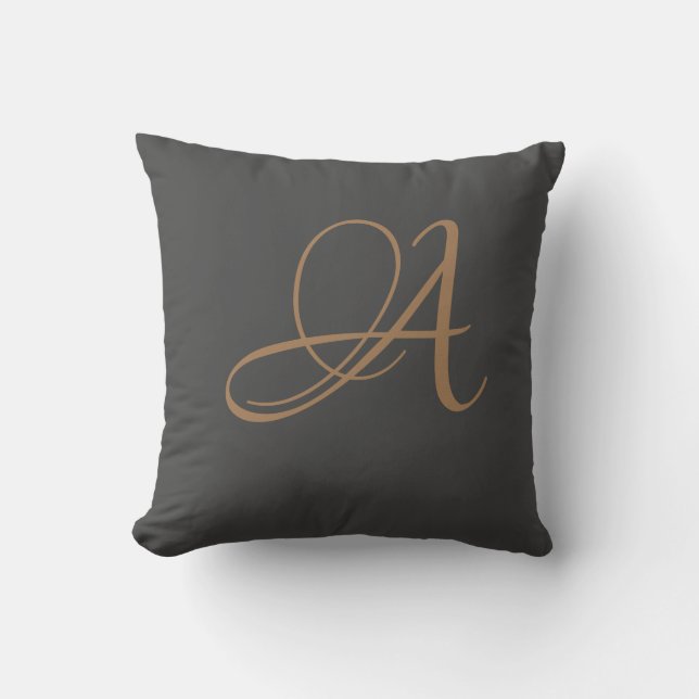 Letter A Monogram Initial Custom Cushion (Front)