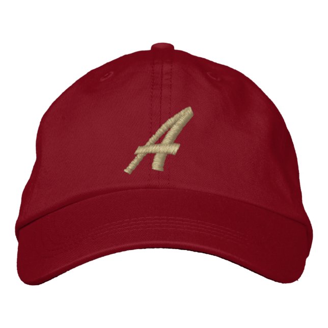 Letter A Monogram Initial Embroidered Hat (Front)
