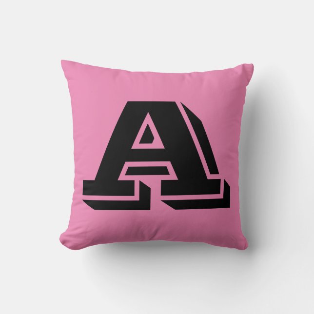 LETTER A MONOGRAM PINK PILLOW (Front)