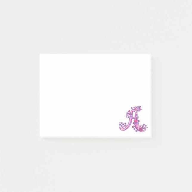 Letter A monogram post it notes (Front)