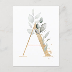 Letter A Monogram Postcard