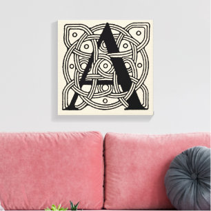 Letter A Monogram Vintage Celtic Knot Print