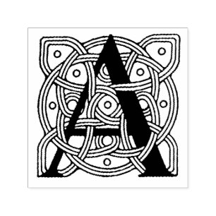 Letter A Monogram Vintage Celtic Knot Print Self-inking Stamp