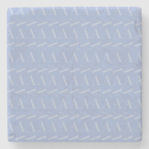 Letter A - Name Monogram Initial, Blue Stone Coaster