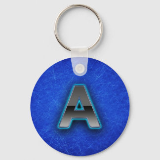 Letter A - neon blue edition Key Ring