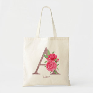 Letter A Personalised name monogram bridesmaid    Tote Bag