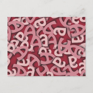 Letter A Pink Postcard