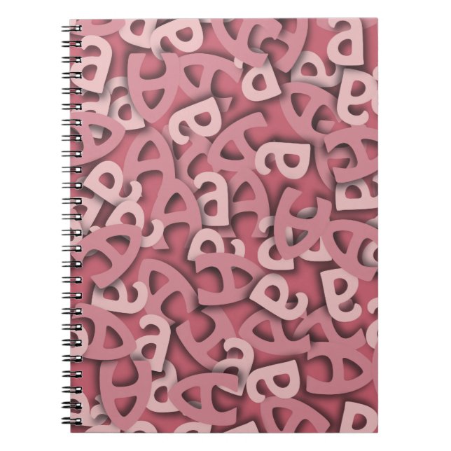 Letter A Pink Spiral Notebook (Front)