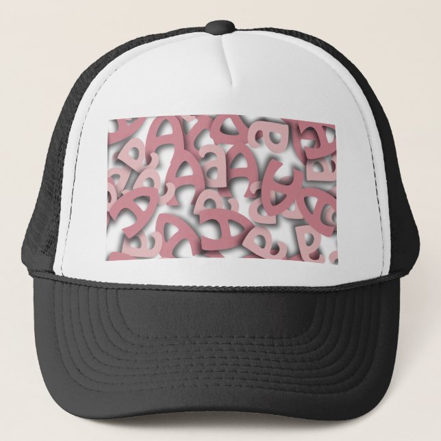 Letter A Pink Trucker Hat (Front)