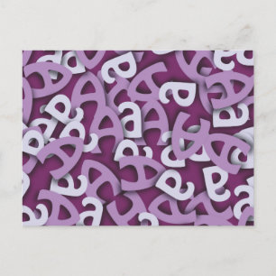 Letter A Purple Postcard