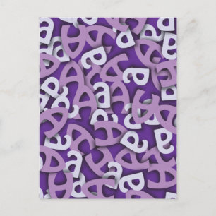 Letter A Purple Postcard