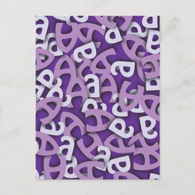 Letter A Purple Postcard (Front)