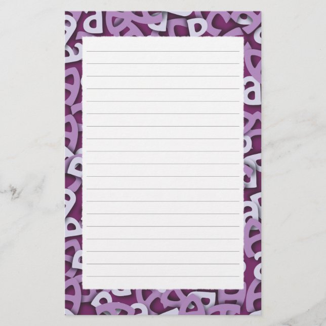 Letter A Purple Stationery (Front)