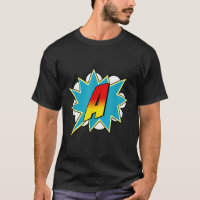 Letter A Superhero Name Comic Letter Retro Costume
